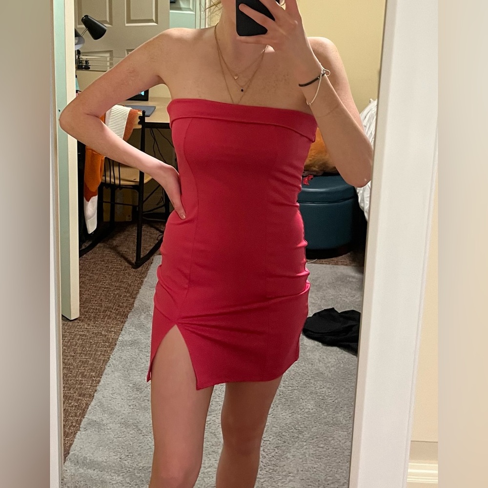 Pink Strapless Dress